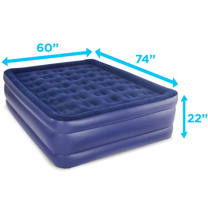 Serta Raised Pillow Top Air Bed With Neverflat Ac Pump Be